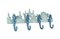 Blue/White Cast Iron Seahorses Decorative Wall Hook Hanging Towel or Coat Rack